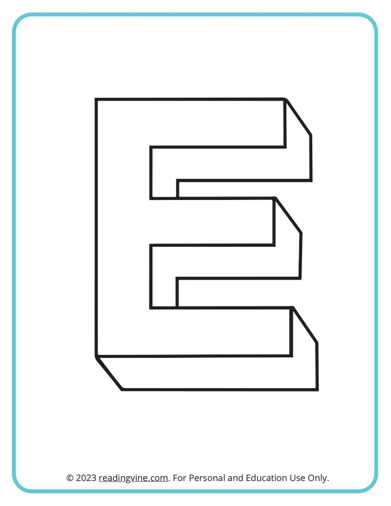letter e coloring pages