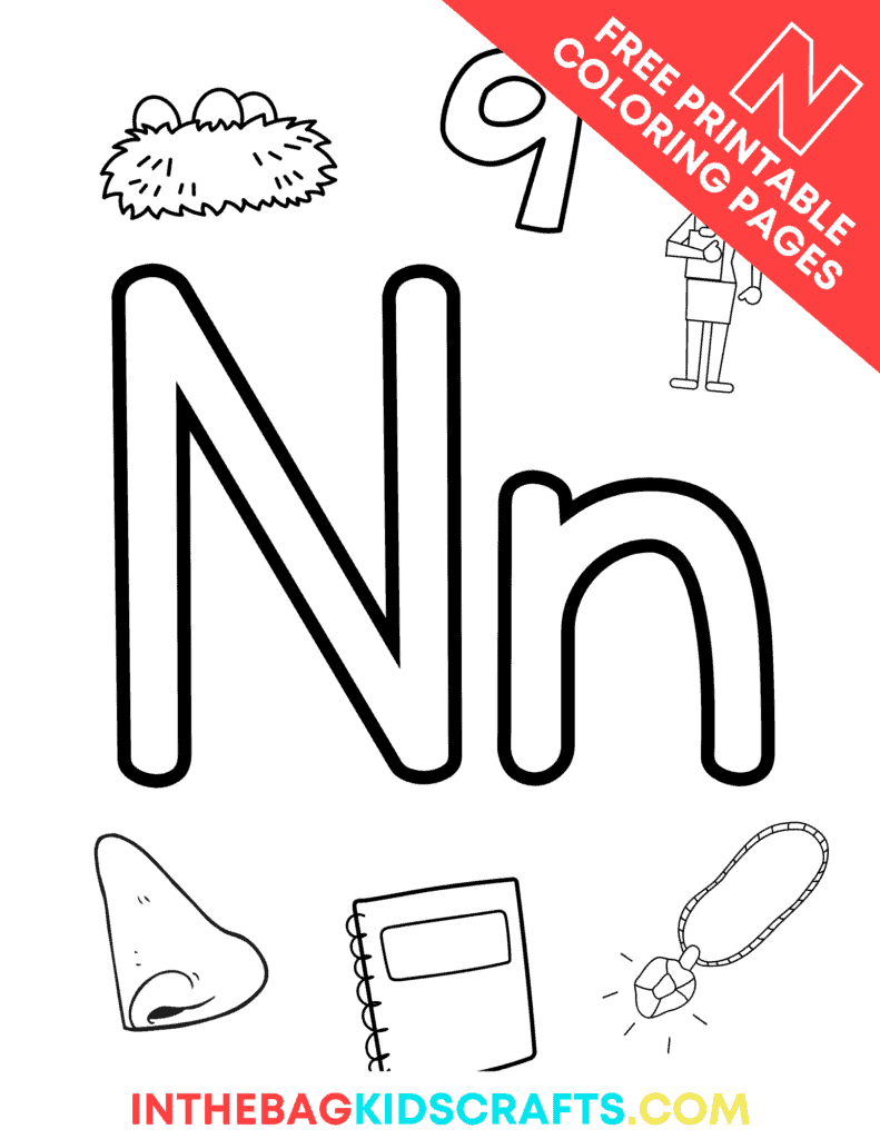 coloring pages for letter n coloring pages for letter n
