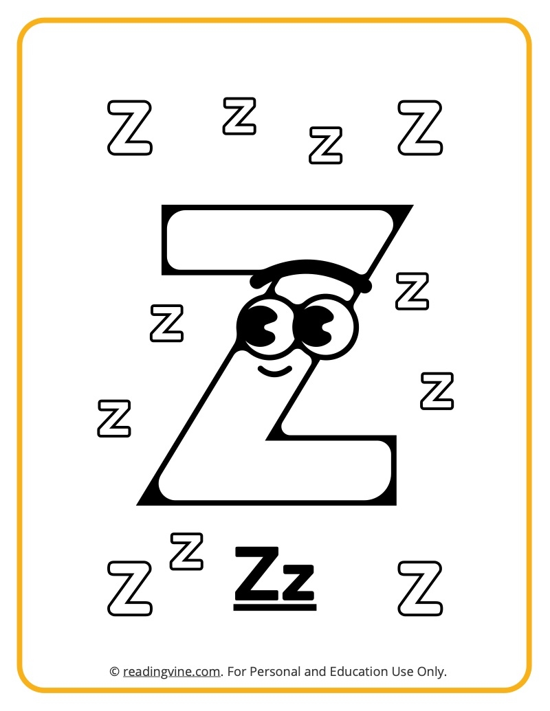 Letter Z Coloring Pages Letter Z Coloring Pages