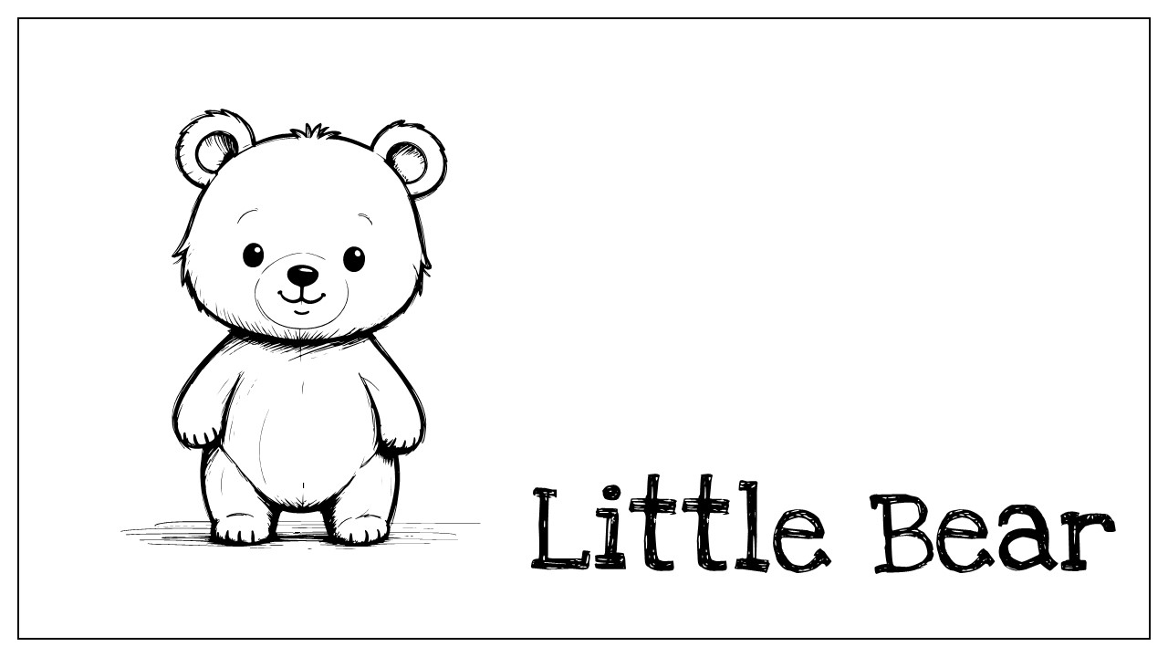 Little Bear Coloring Pages Free PowerPoint And Google Slides Little Bear Coloring Pages Free PowerPoint And Google Slides