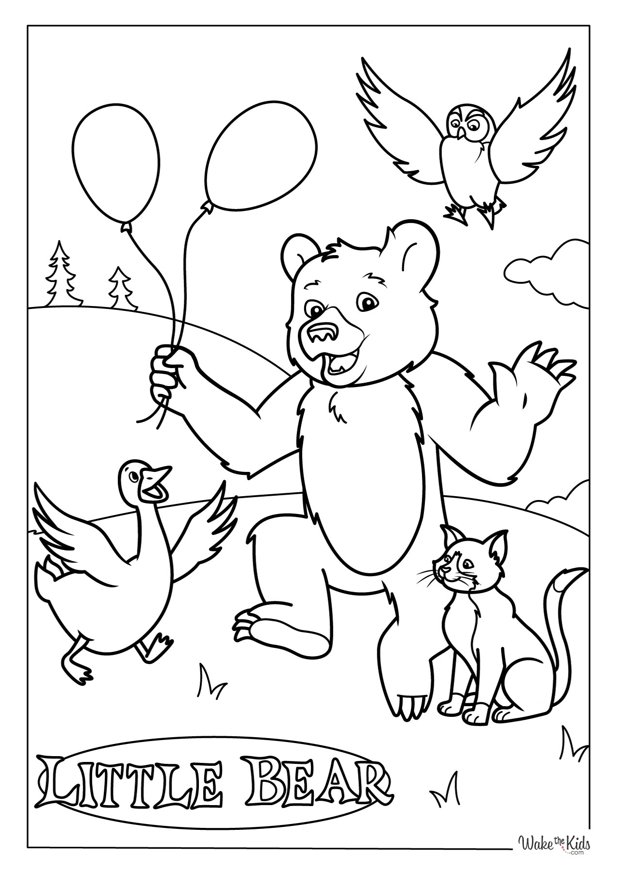 Little Bear Coloring Pages Free Printable PDFs WakeTheKids