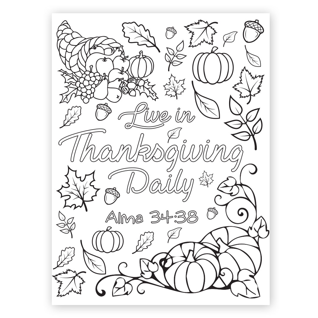 Live In Thanksgiving Daily Coloring Page Digital Download In LDS Coloring Pages On LDSBookstore Live In Thanksgiving Daily Coloring Page Digital Download In LDS Coloring Pages On LDSBookstore