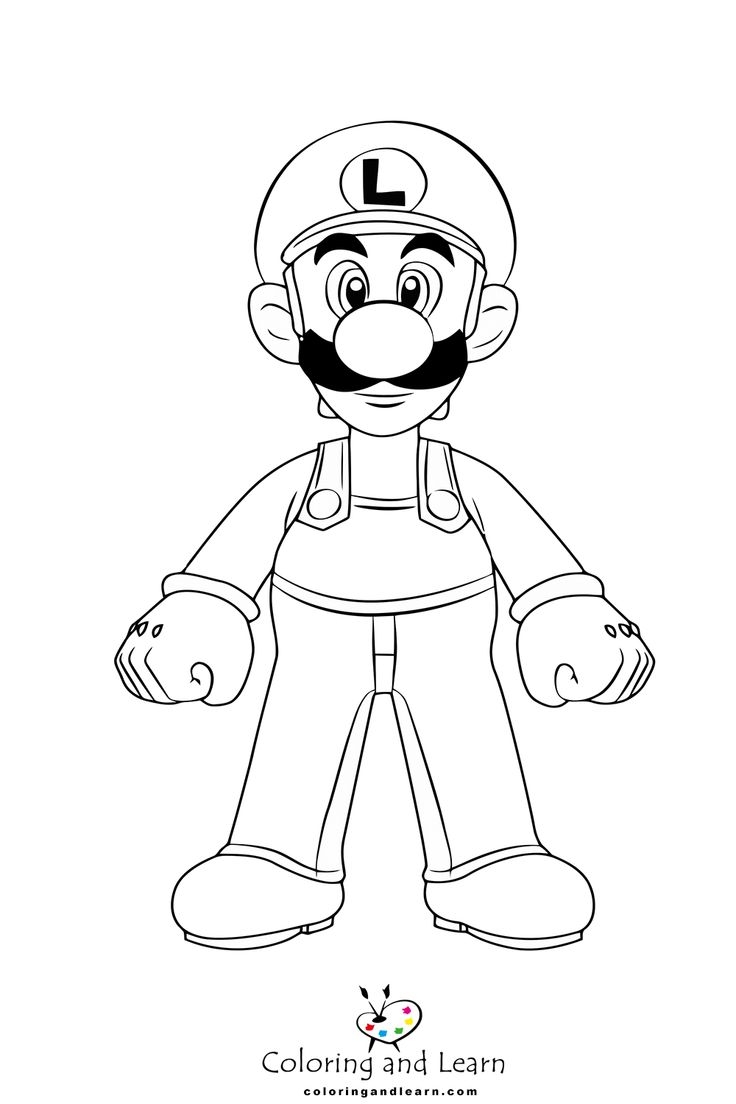 Luigi Coloring Pages Coloringandlearn Luigi Coloring Pages Coloringandlearn