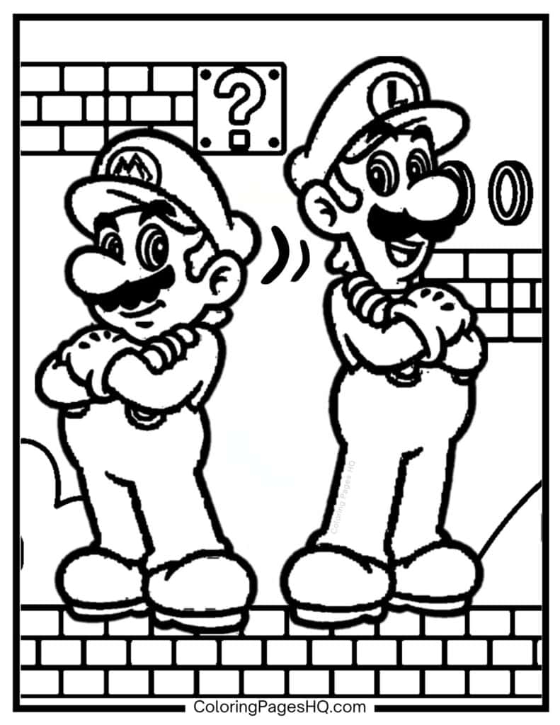 mario and luigi coloring pages mario and luigi coloring pages