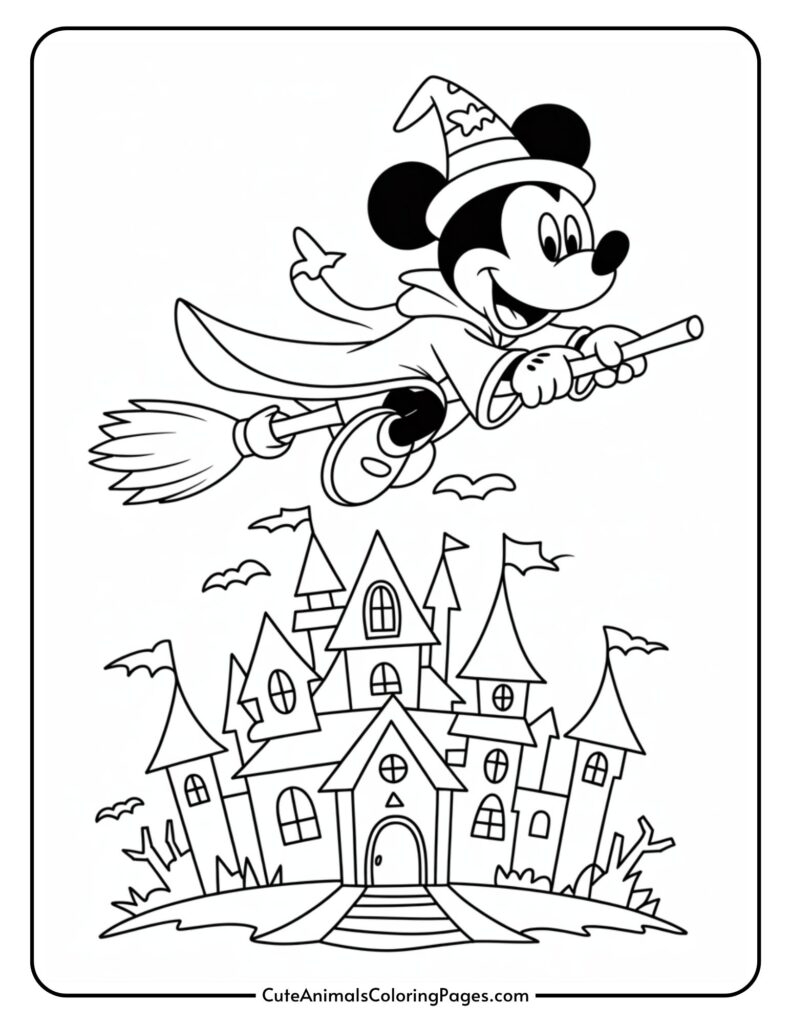 Magical Halloween Disney Coloring Pages 5 Printable PDFs Cute Animals Coloring Pages