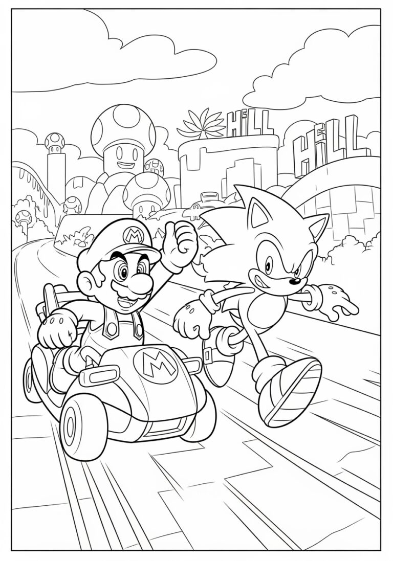 Mario And Sonic Coloring Pages Free Printables