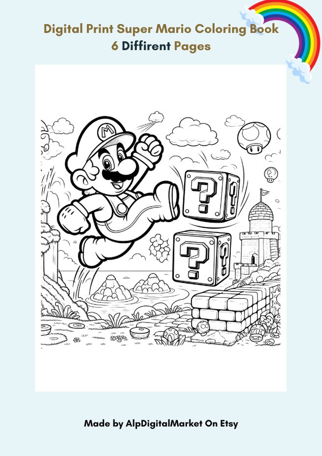 Mario Bros Coloring Pages 6 Pieces PDF PNG Format Printable Coloring Pages Mario Coloring Book Easy And Pretty Designs Etsy Mario Bros Coloring Pages 6 Pieces PDF PNG Format Printable Coloring Pages Mario Coloring Book Easy And Pretty Designs Etsy