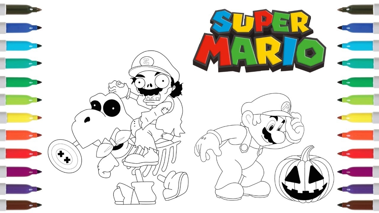 Mario Coloring Book Pages Mario Halloween Coloring Pages Zombie Mario And Yoshi YouTube Mario Coloring Book Pages Mario Halloween Coloring Pages Zombie Mario And Yoshi YouTube