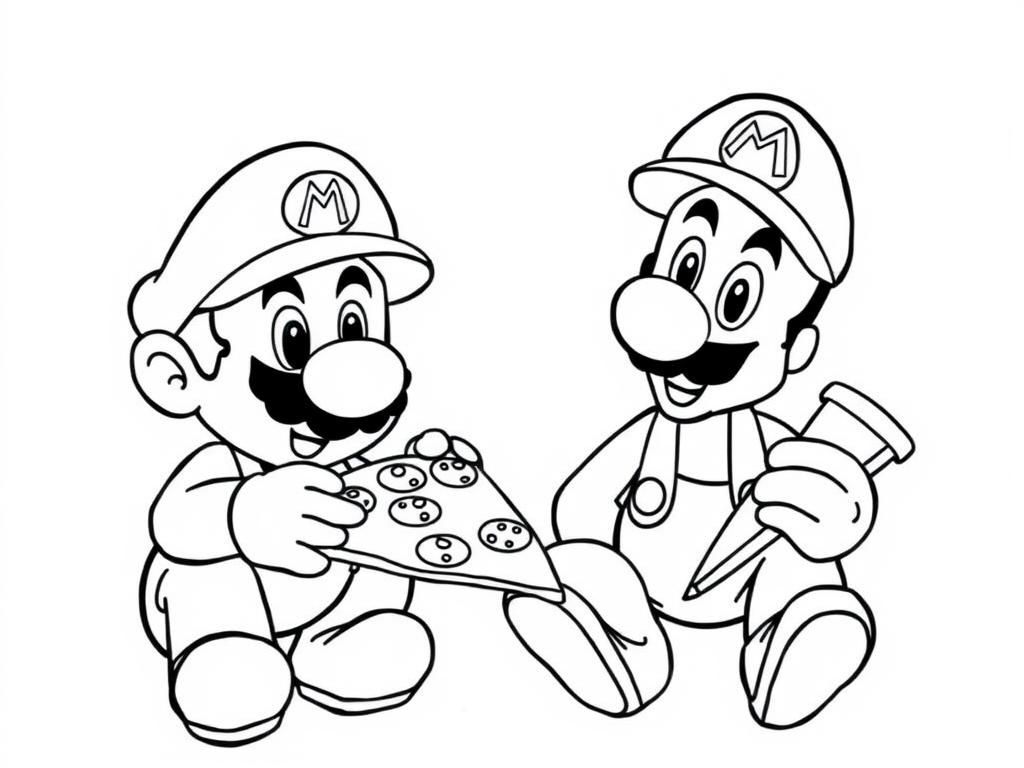 Mario s Pizza Party Coloring Page Free Printable Coloring Page
