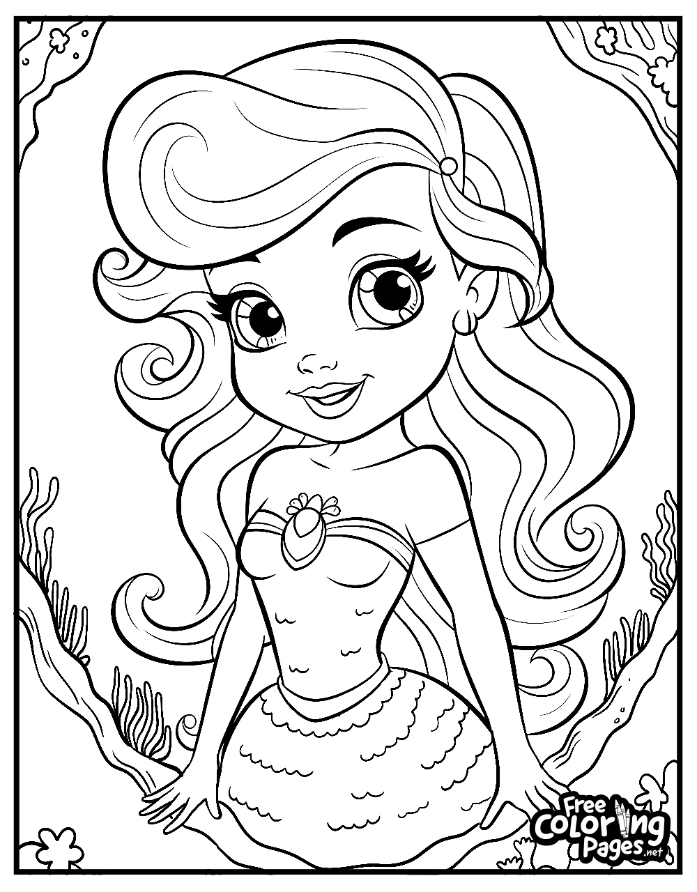 Mermaid Coloring Pages Ariel Coloring Pages FreeColoringPages