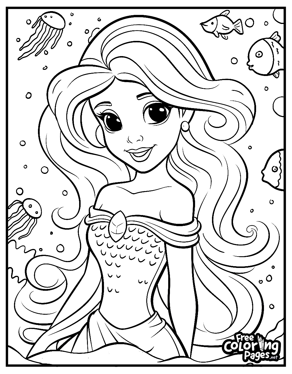 mermaid coloring pages printable