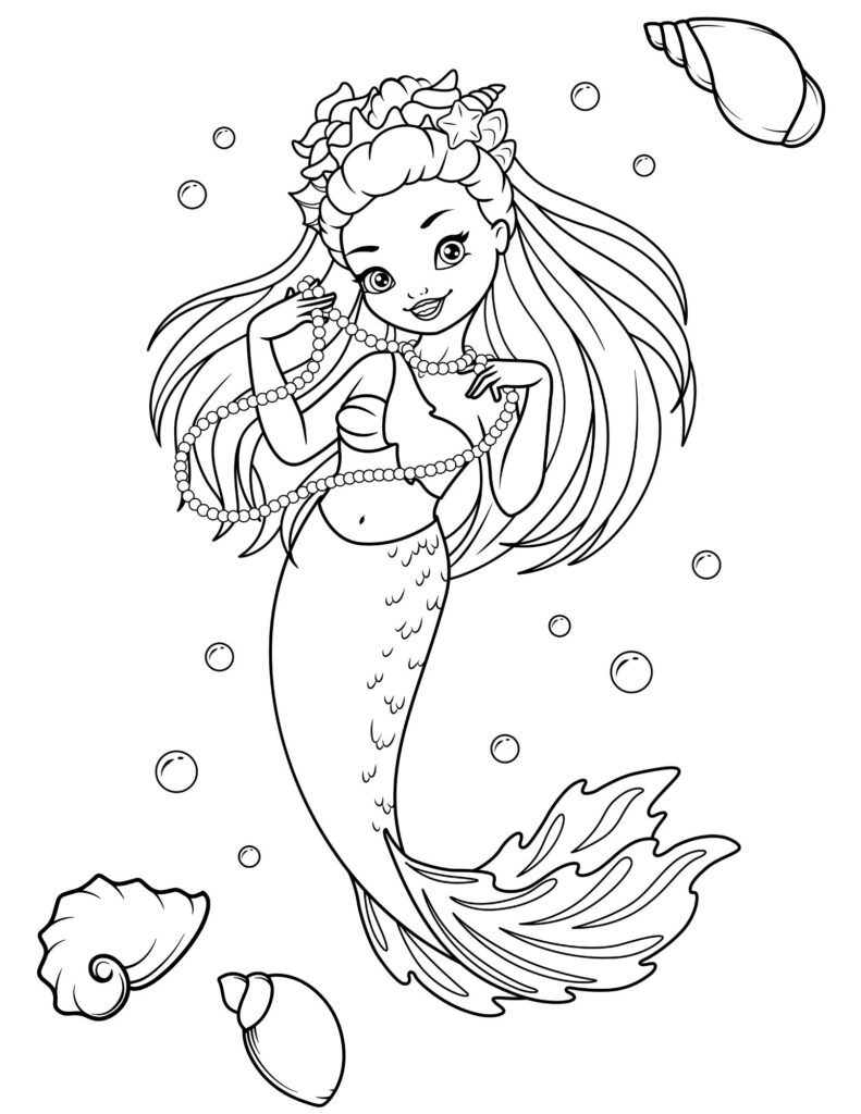 mermaid coloring sheet free