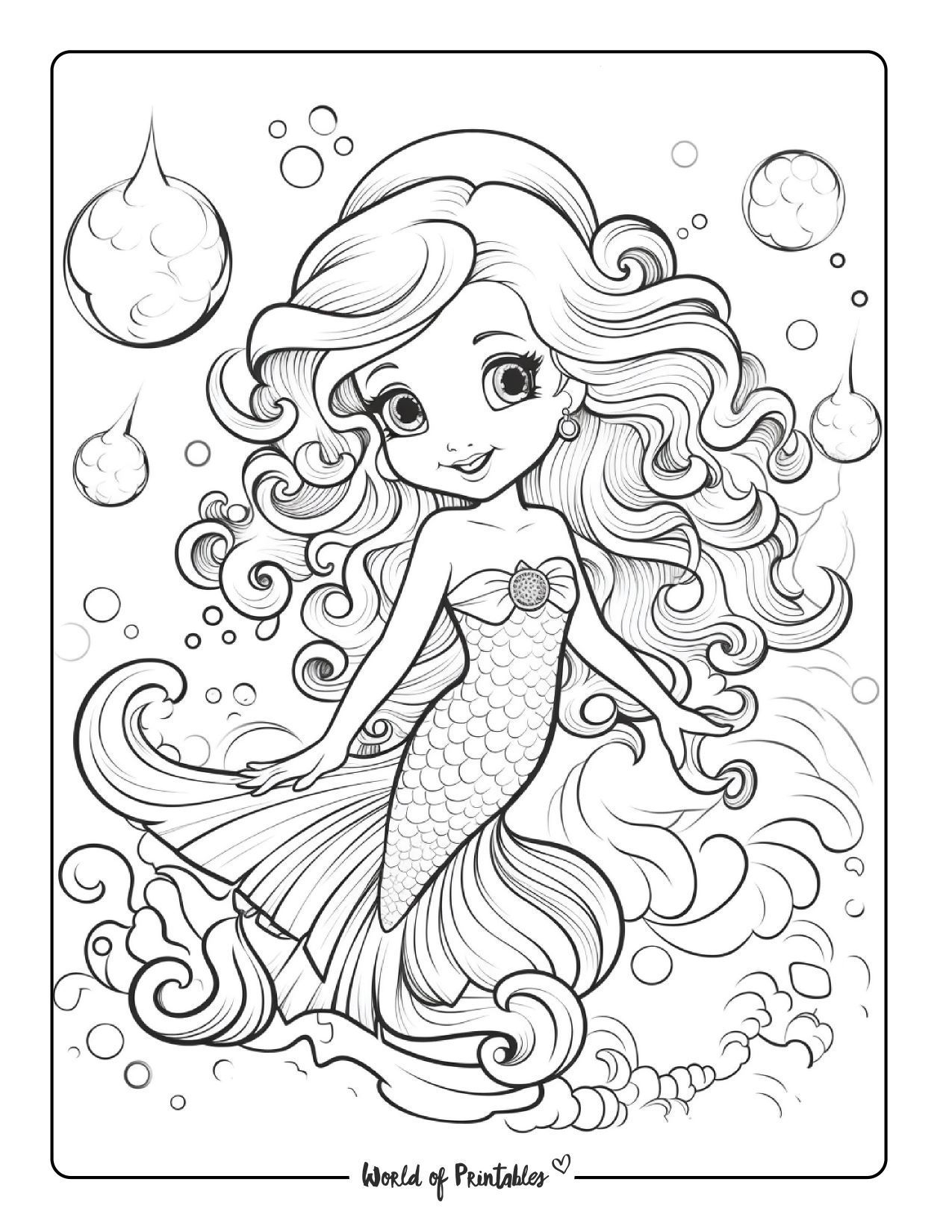 Mermaid Coloring Pages Free Printable Worksheets Library