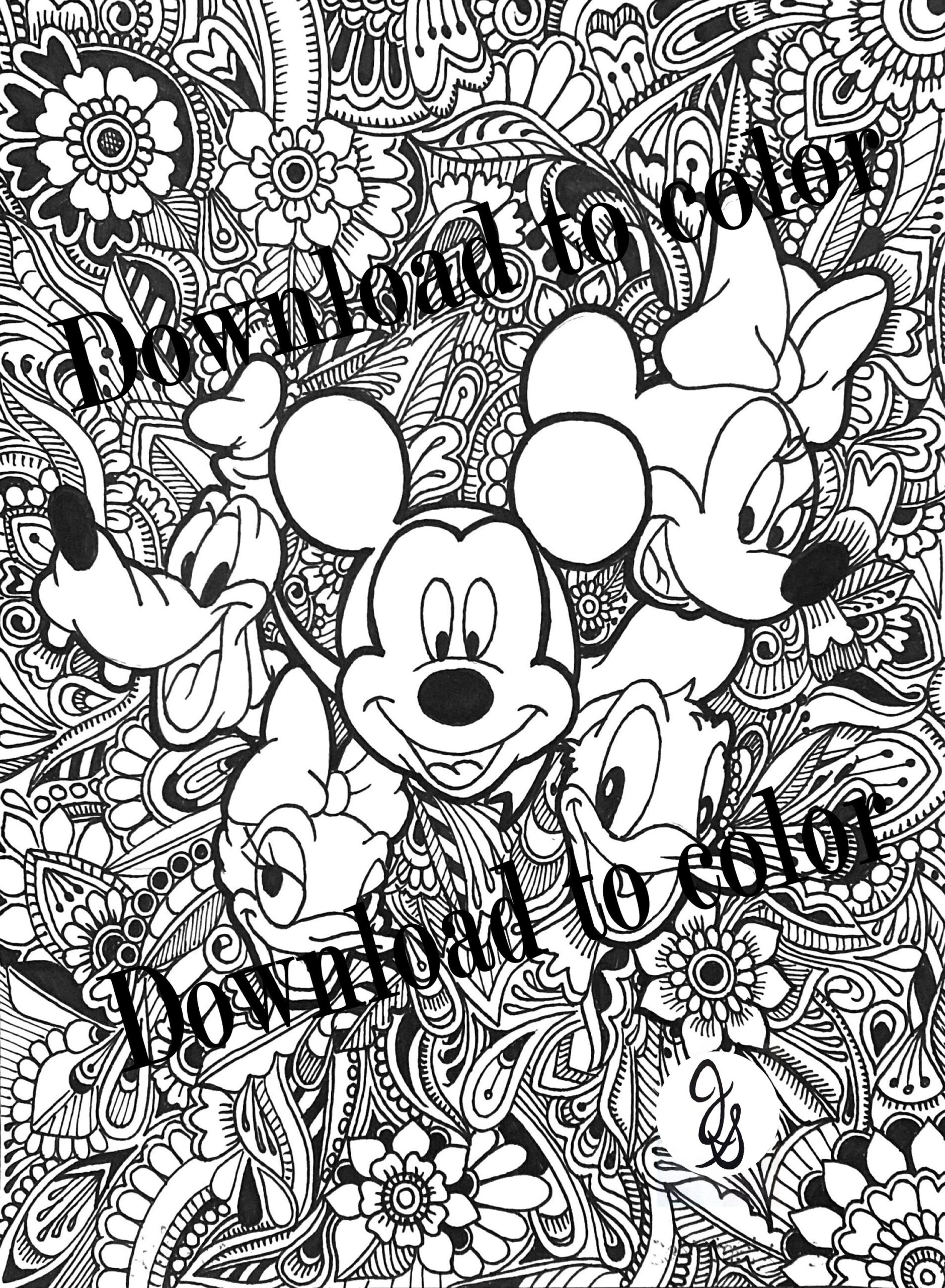 Mickey And Friends Coloring Page Etsy Mickey And Friends Coloring Page Etsy