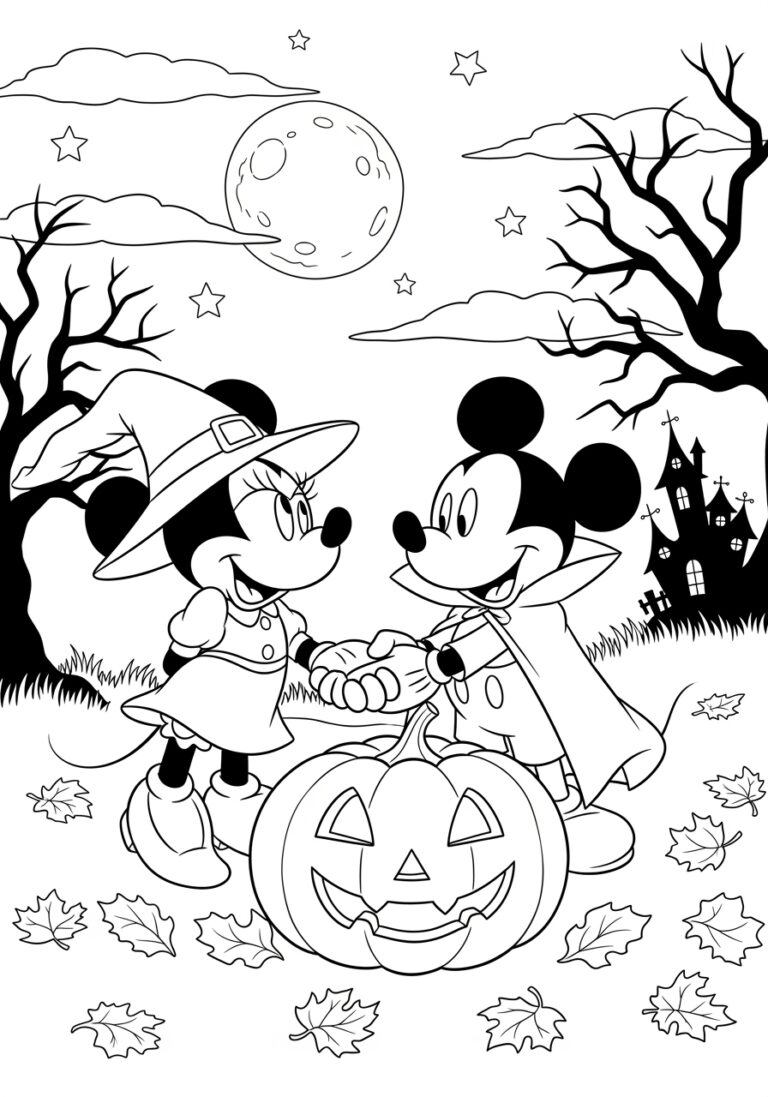 Mickey Minnie Halloween Coloring Page Free Printable Mickey Minnie Halloween Coloring Page Free Printable