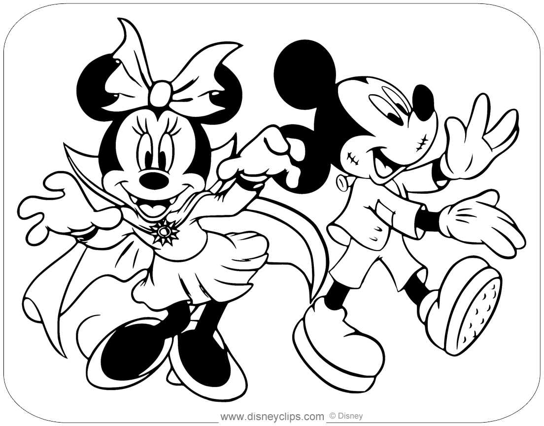 minnie mouse halloween coloring page minnie mouse halloween coloring page