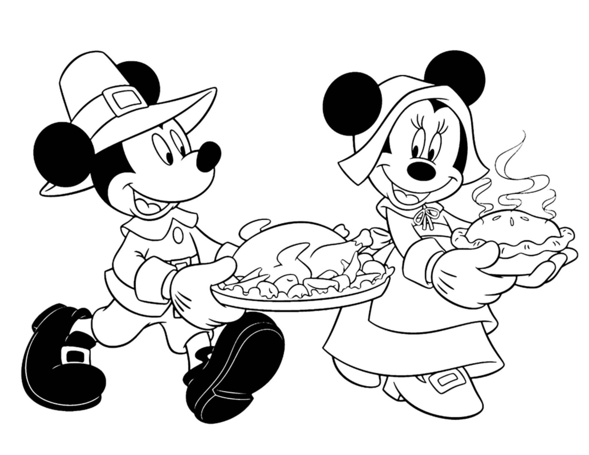 Mickey Mouse Thanksgiving Coloring Pages Printable Activity PDF Etsy