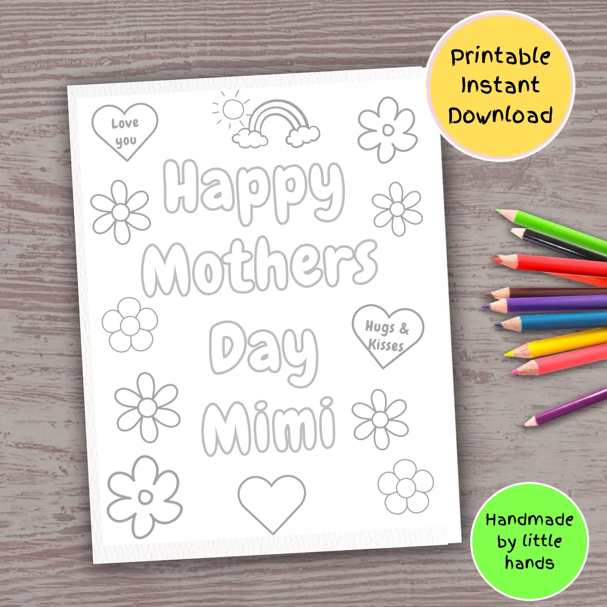 Mimi Mother s Day Coloring Page DIY Gift From Grandchild digital Download Etsy Mimi Mother s Day Coloring Page DIY Gift From Grandchild digital Download Etsy