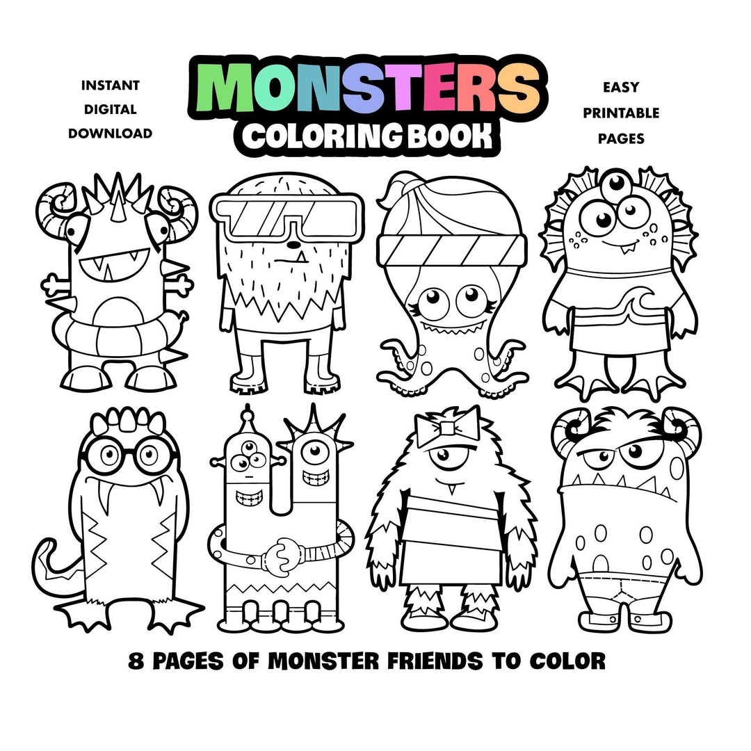 Monsters Coloring Book For Kids Printable Coloring Pages For Children Boys And Girls Digital Download Arts And Crafts Halloween Activity Etsy UK Monsters Coloring Book For Kids Printable Coloring Pages For Children Boys And Girls Digital Download Arts And Crafts Halloween Activity Etsy UK