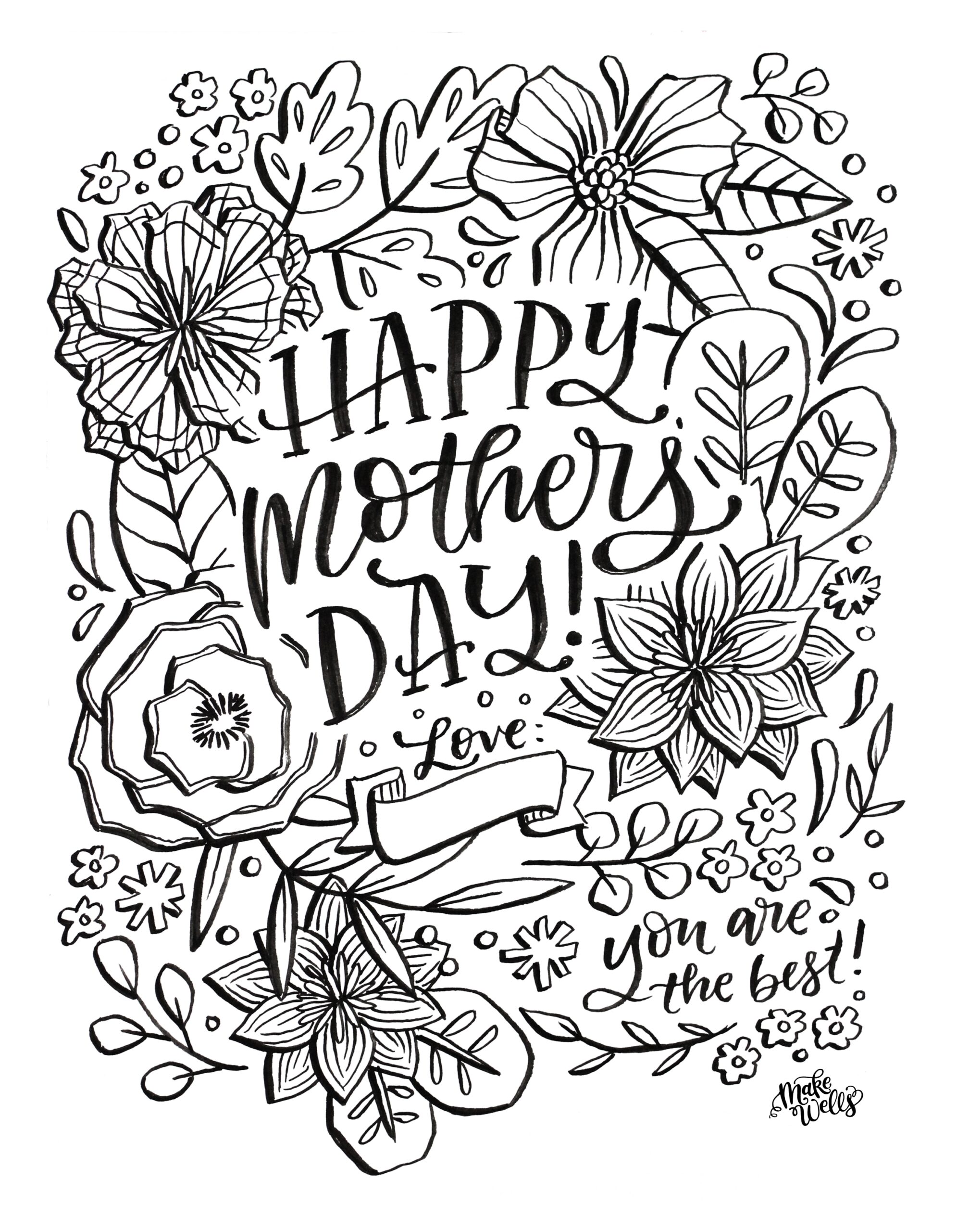 Mother s Day Coloring Page FREE Printable MakeWells Mother s Day Coloring Page FREE Printable MakeWells