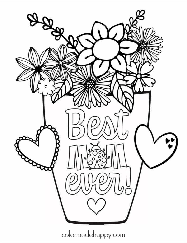 mothers day coloring page mothers day coloring page
