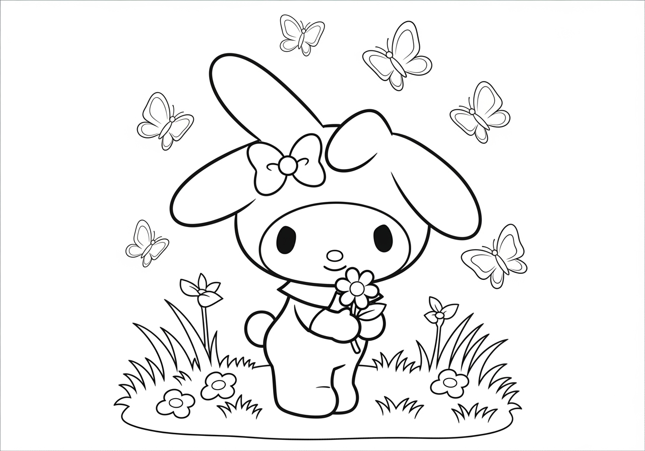 My Melody Sanrio Coloring Pages Free Printables