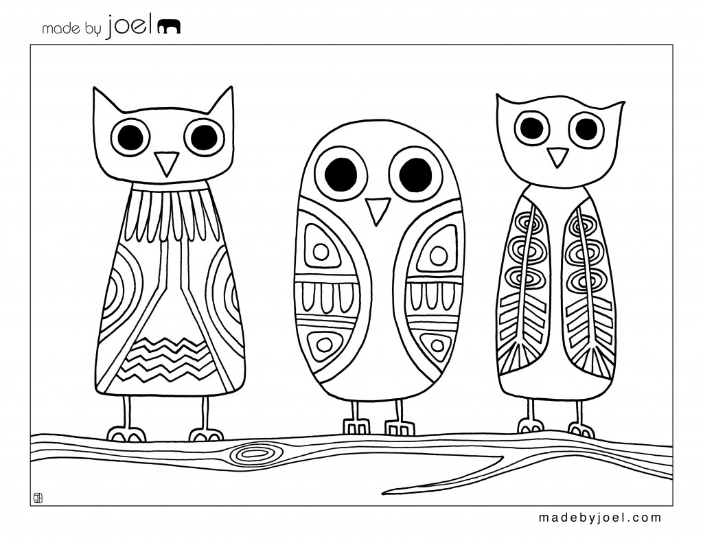 Owls Coloring Sheet Made By Joel Owls Coloring Sheet Made By Joel