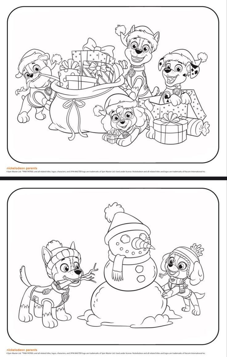 Paw Patrol Christmas Coloring Page Paw Patrol Christmas Coloring Page