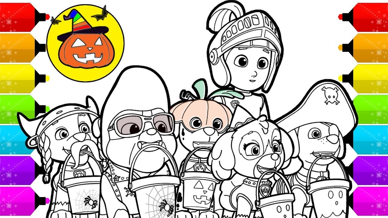 Paw Patrol Halloween Special Coloring Pages YouTube Paw Patrol Halloween Special Coloring Pages YouTube