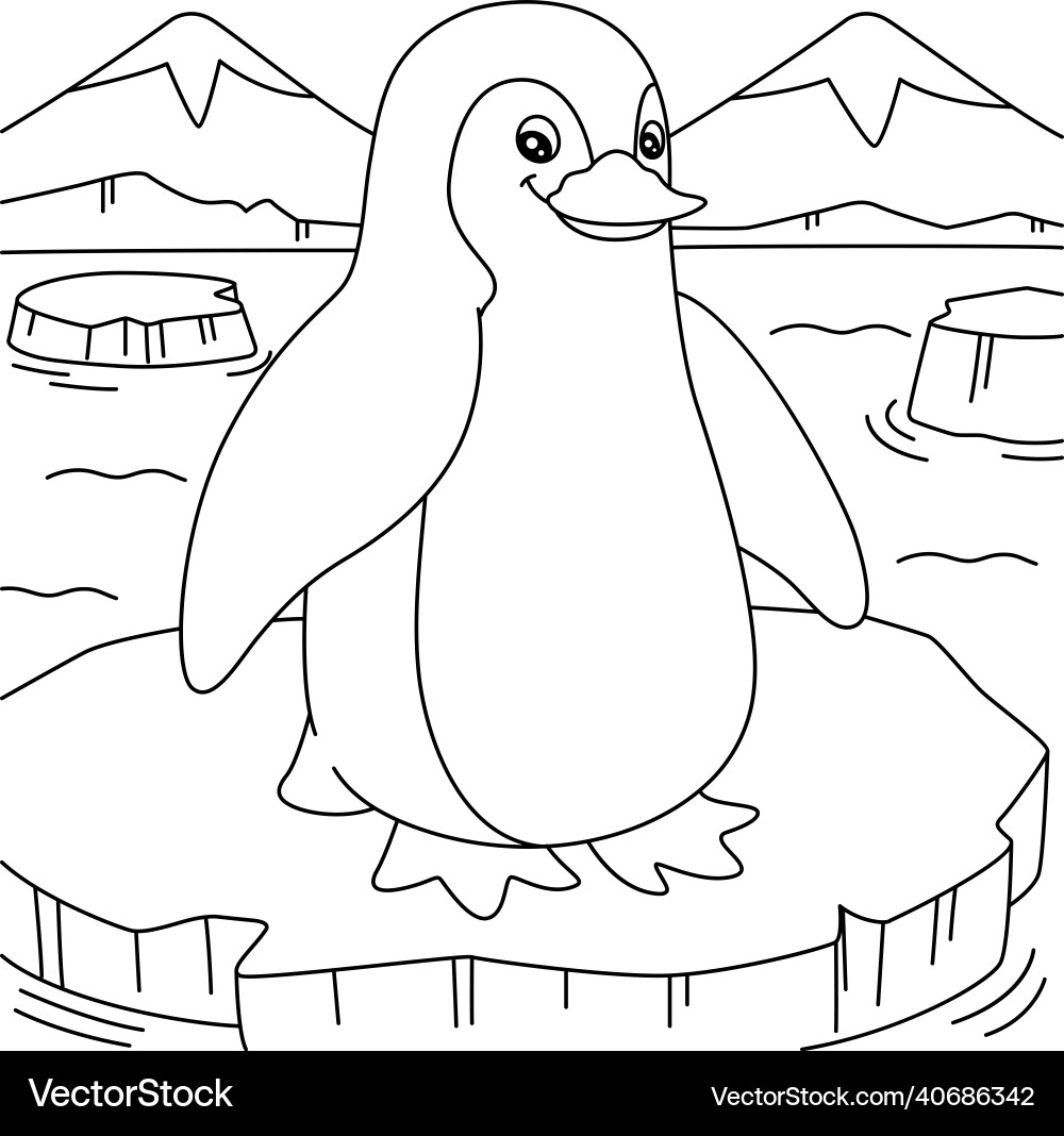 Penguin Coloring Page For Kids Royalty Free Vector Image Penguin Coloring Page For Kids Royalty Free Vector Image