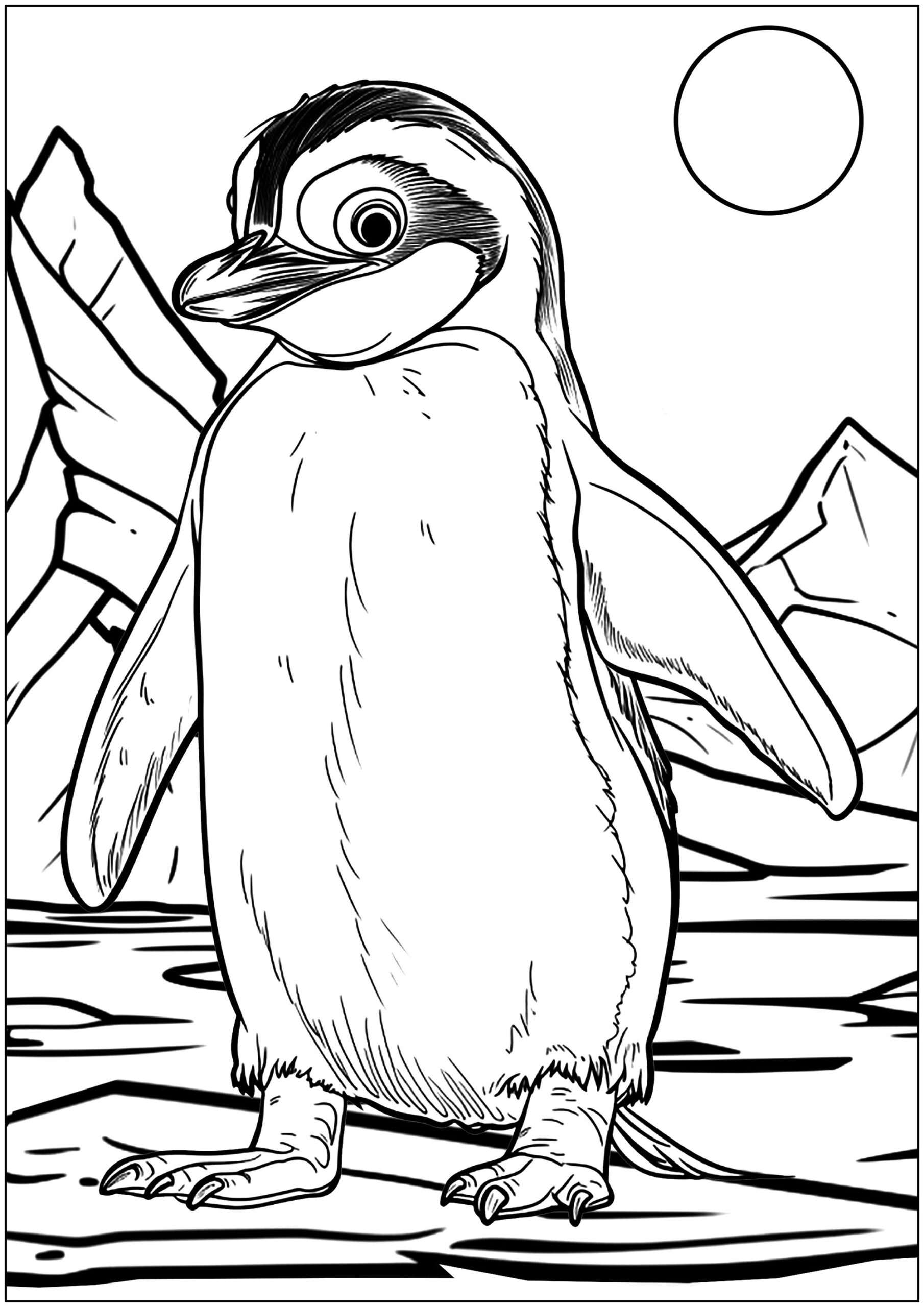 Penguin On The Ice Floe Penguin Coloring Pages For Adults Penguin On The Ice Floe Penguin Coloring Pages For Adults