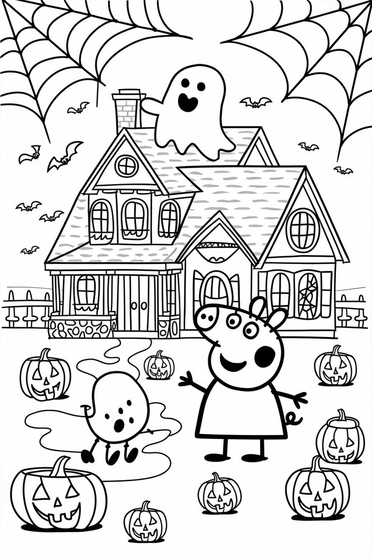 Peppa Pig Halloween Coloring Pages Ideas  Peppa Pig Halloween Coloring Pages Ideas
