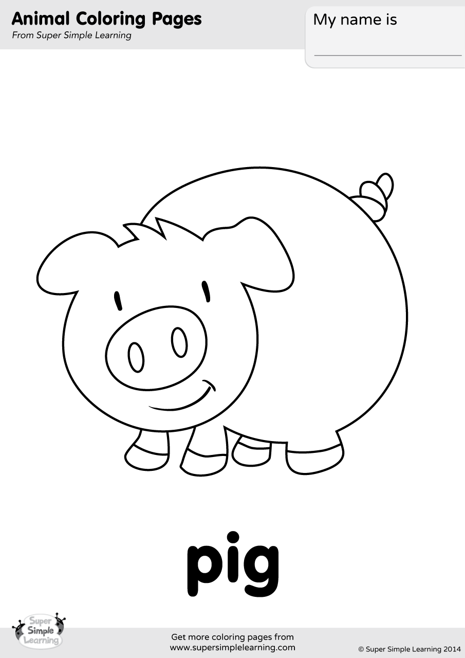 Pig Coloring Page Super Simple Pig Coloring Page Super Simple