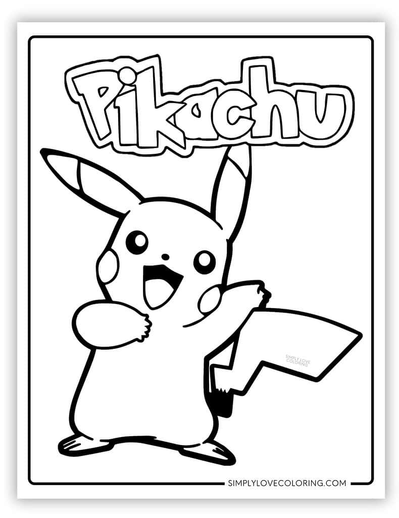 Pikachu Coloring Pages Free PDF Printables Simply Love Coloring