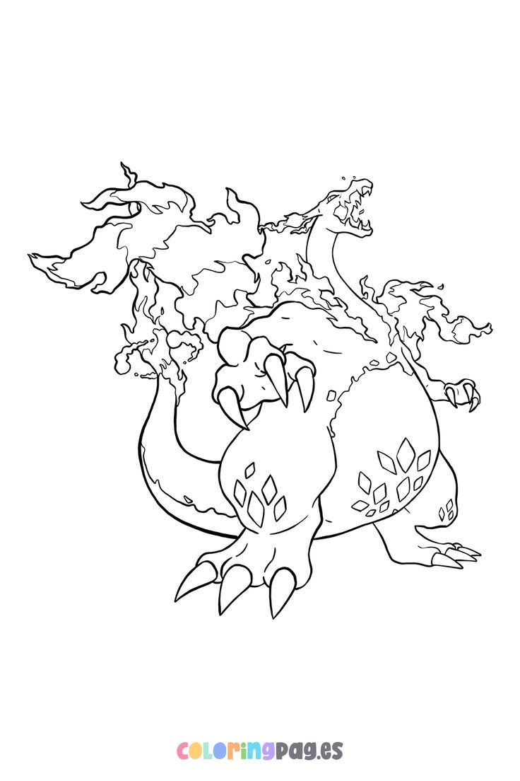 Pok mon Gigantamax Charizard Coloring Page Pok mon Gigantamax Charizard Coloring Page