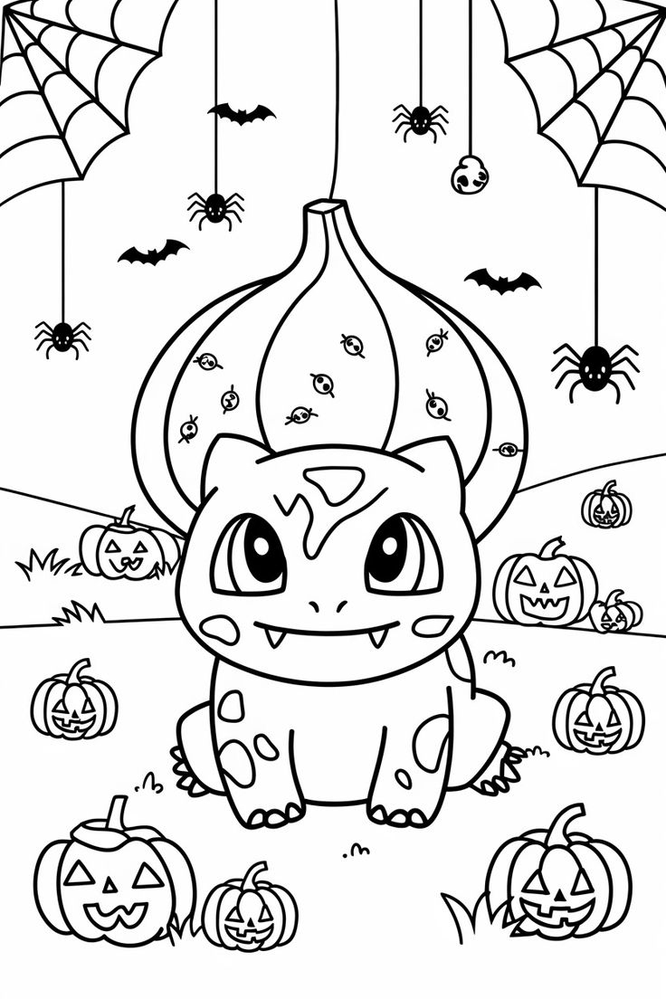 Pok mon Halloween Coloring Pages Ideas Free  Pok mon Halloween Coloring Pages Ideas Free