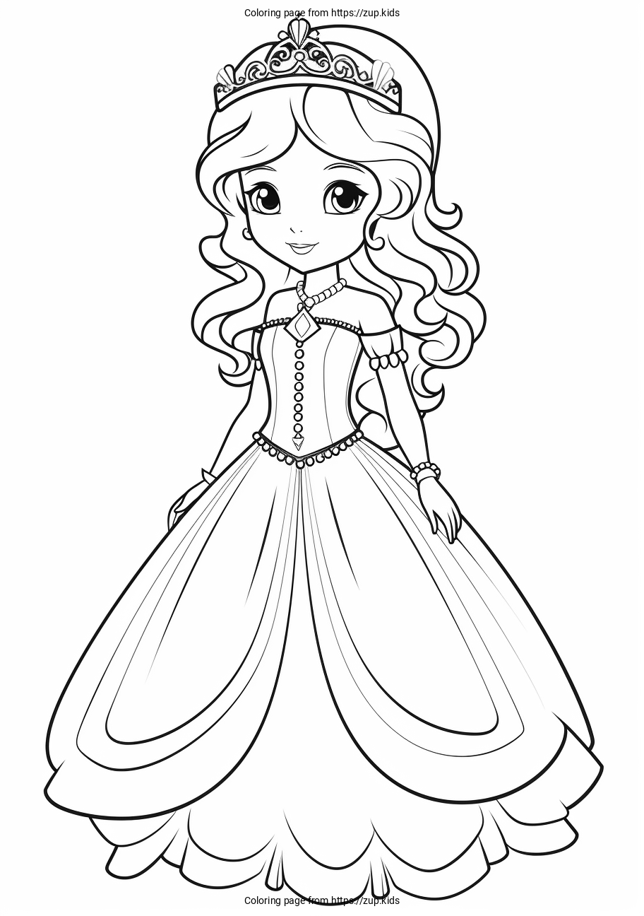 Princess Coloring Page From Zup kids