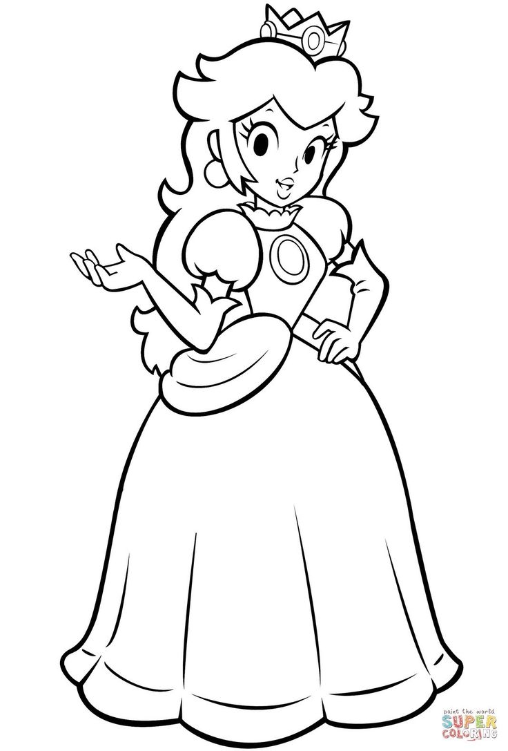 Princess Peach Coloring Pages BubaKids Princess Peach Coloring Pages BubaKids