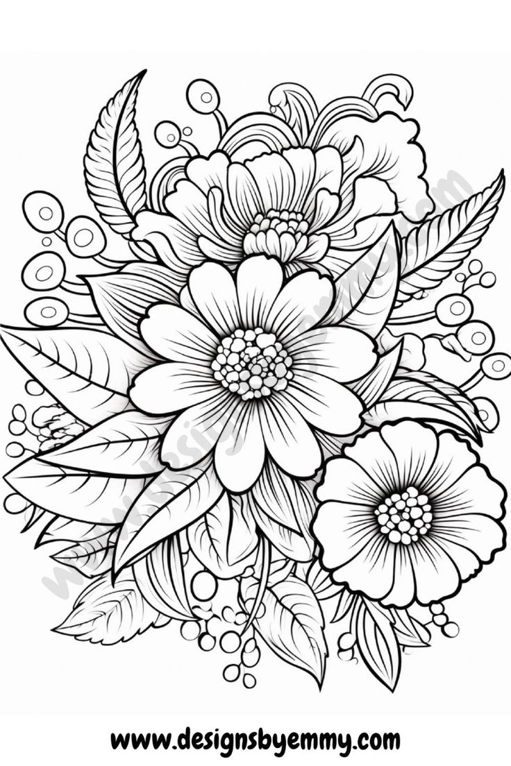 Printable Bold And Easy Flowers Coloring Pages Adult Coloring Pages Designs By Kemmy Printable Bold And Easy Flowers Coloring Pages Adult Coloring Pages Designs By Kemmy