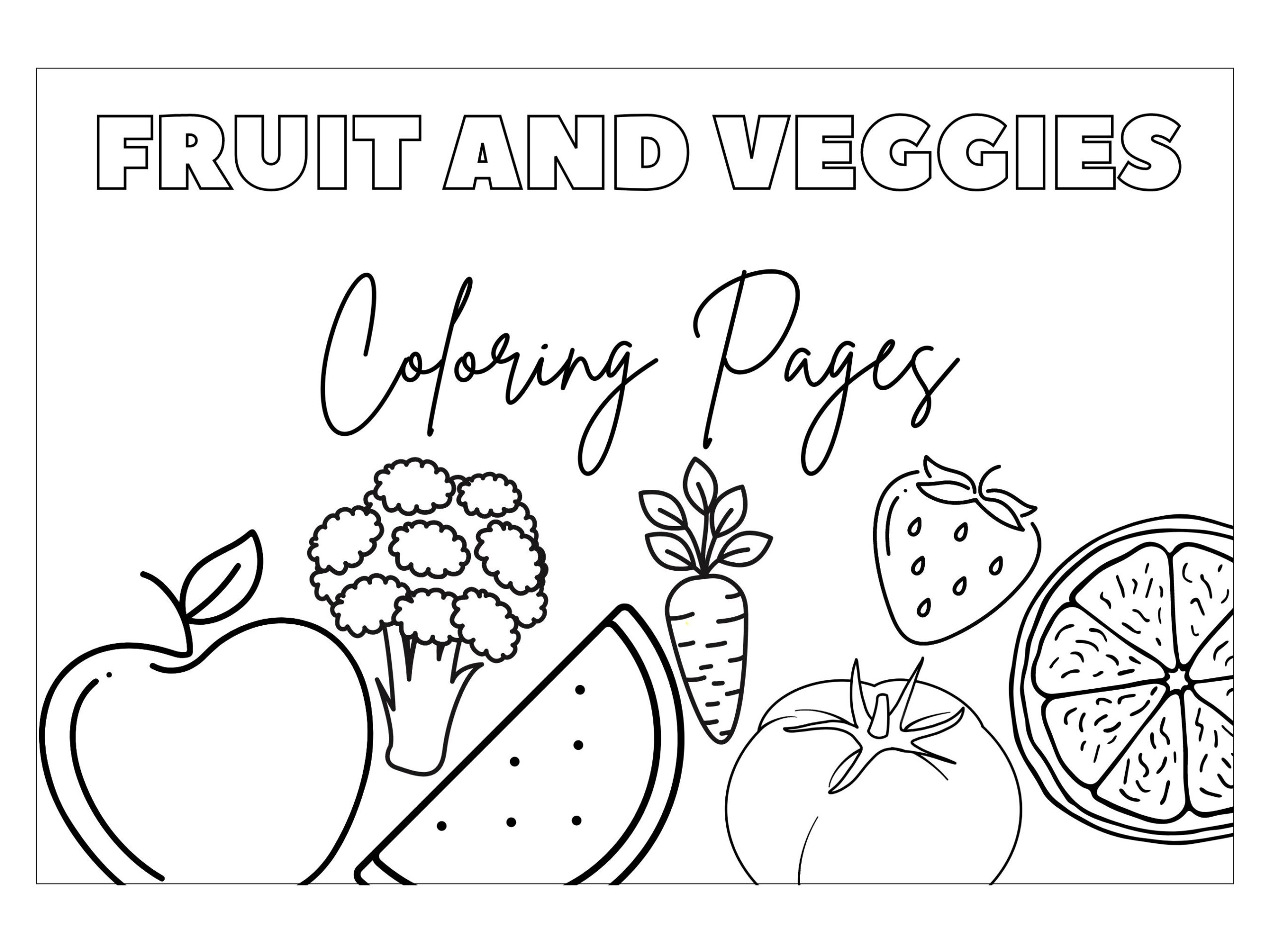 Printable Children s Coloring Pages Fruits Veggies Fun Pack Etsy Printable Children s Coloring Pages Fruits Veggies Fun Pack Etsy
