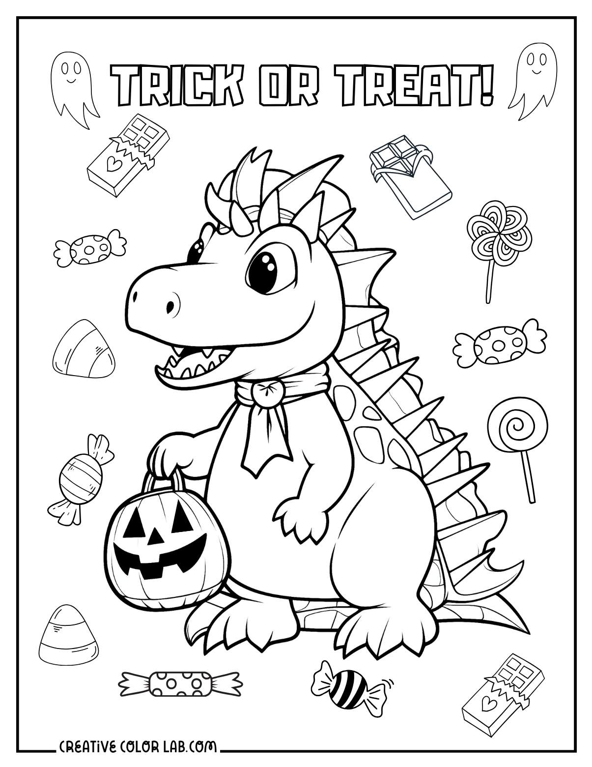 Printable Halloween Dinosaur Coloring Pages