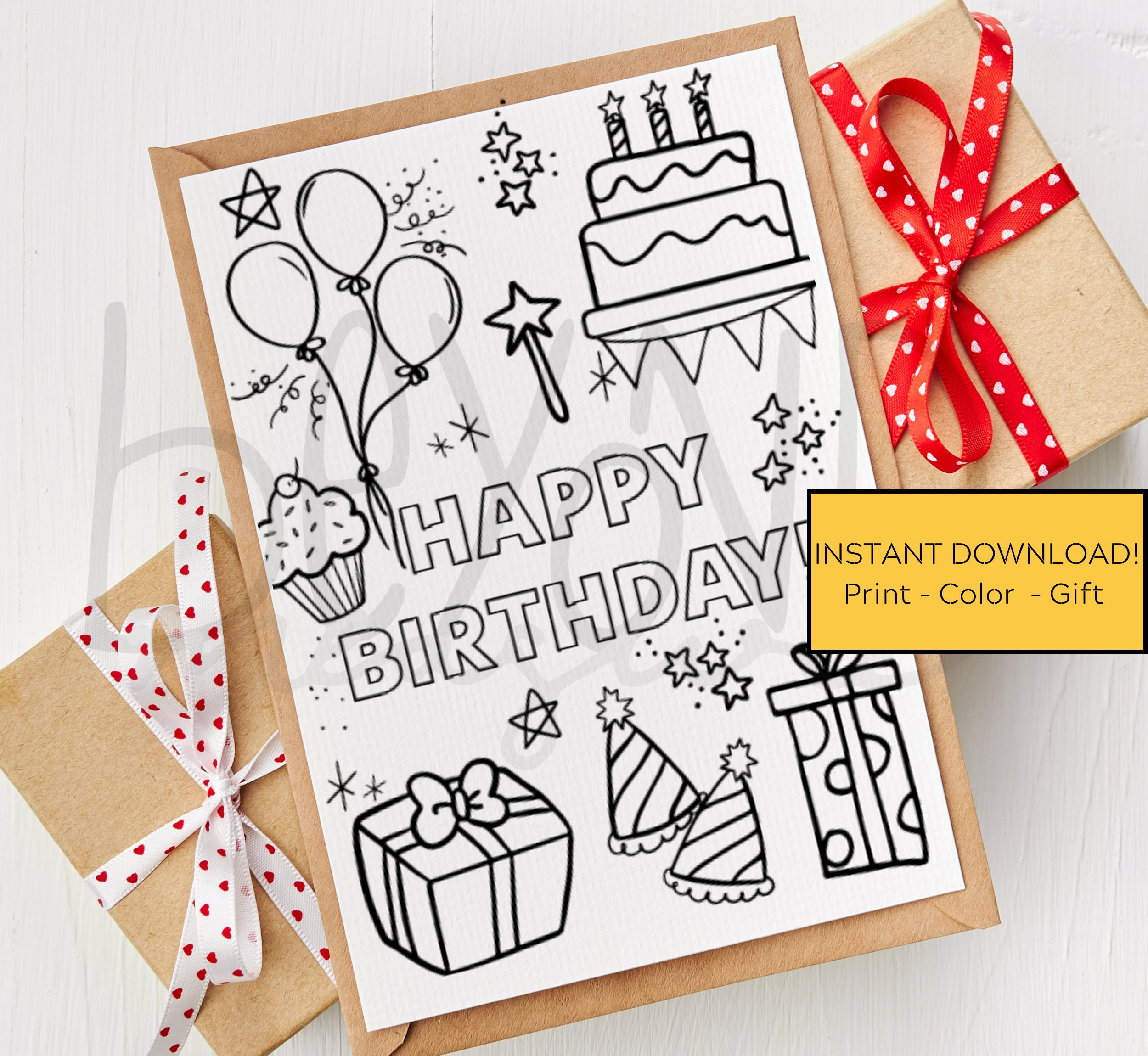 color a birthday card