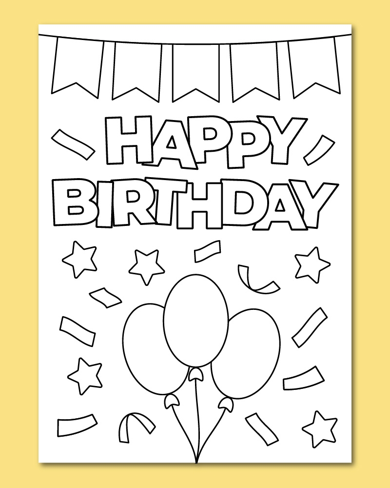 happy birthday color sheets printable happy birthday color sheets printable