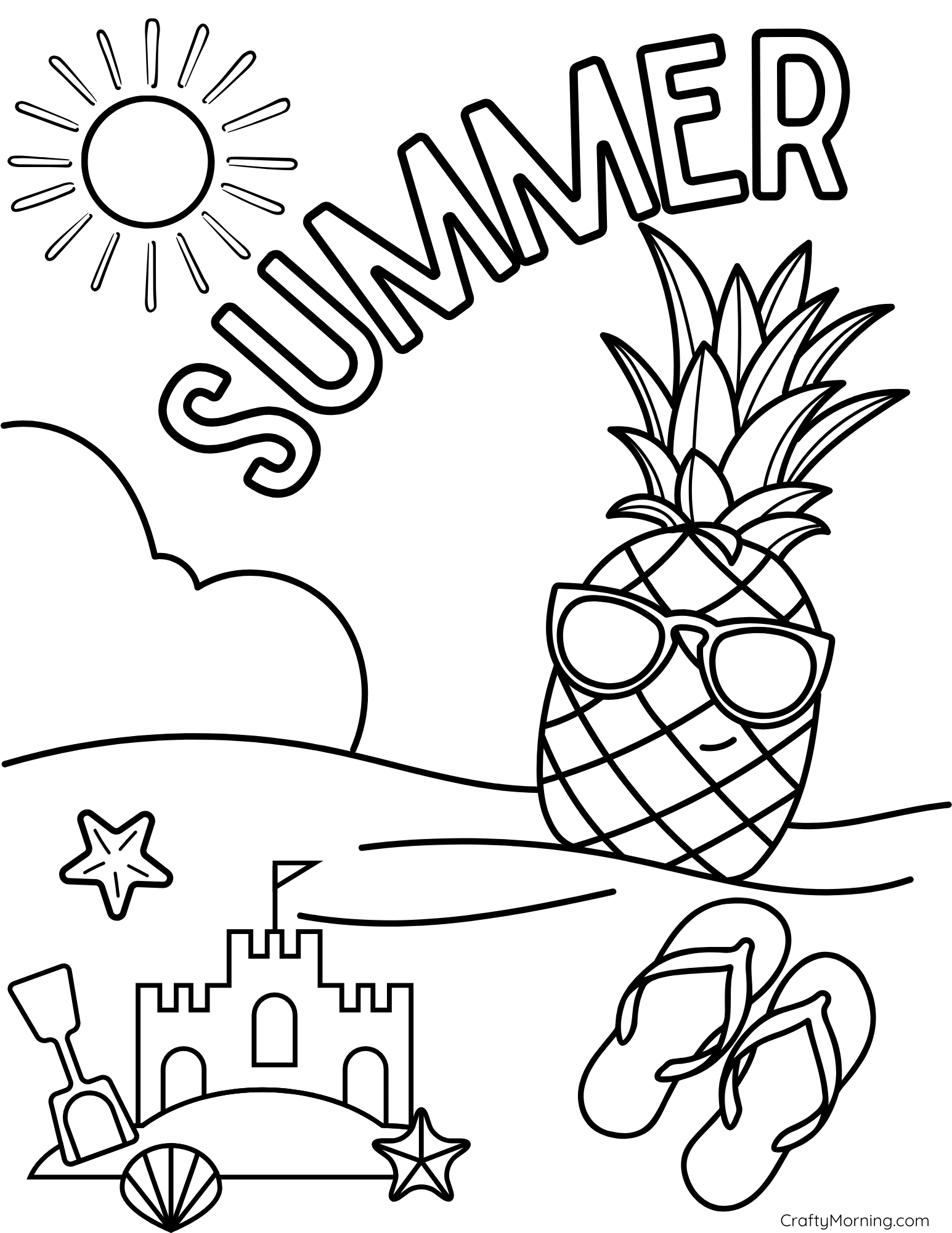 summer scene coloring pages summer scene coloring pages