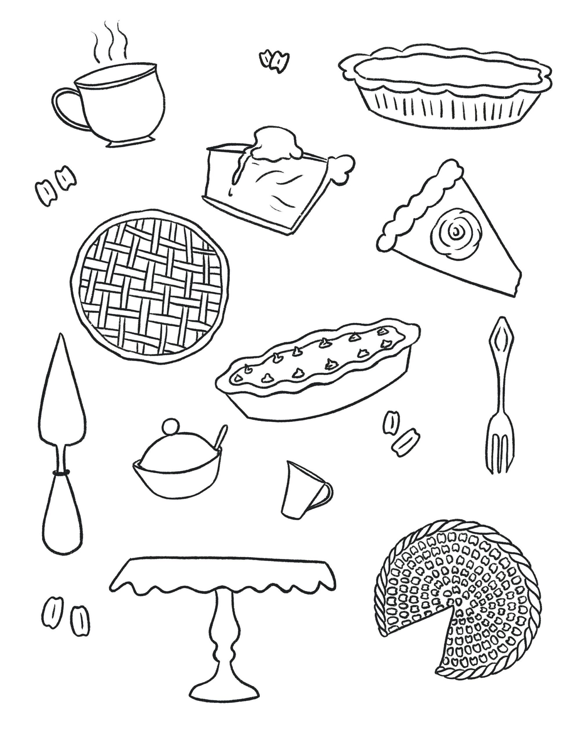 Printable Thanksgiving Dessert Coloring Page Etsy Printable Thanksgiving Dessert Coloring Page Etsy