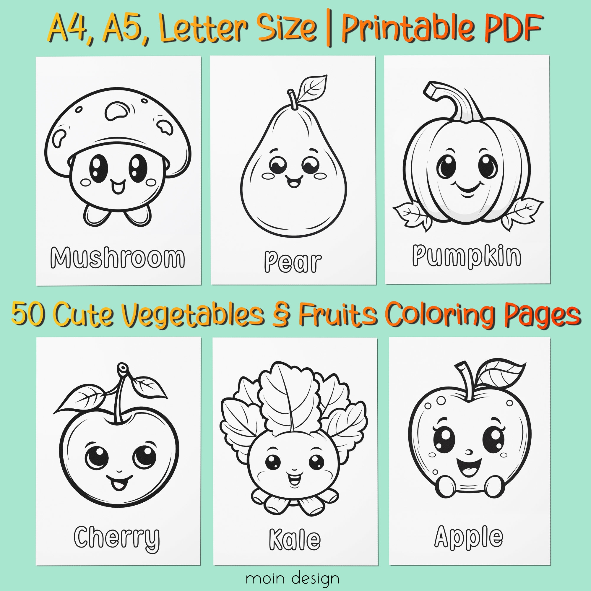 Printable Vegetables And Fruits Coloring Sheets Coloring Pages For Kids Preschool Activities Improve Motor Skills Instant Download PDF Etsy Printable Vegetables And Fruits Coloring Sheets Coloring Pages For Kids Preschool Activities Improve Motor Skills Instant Download PDF Etsy