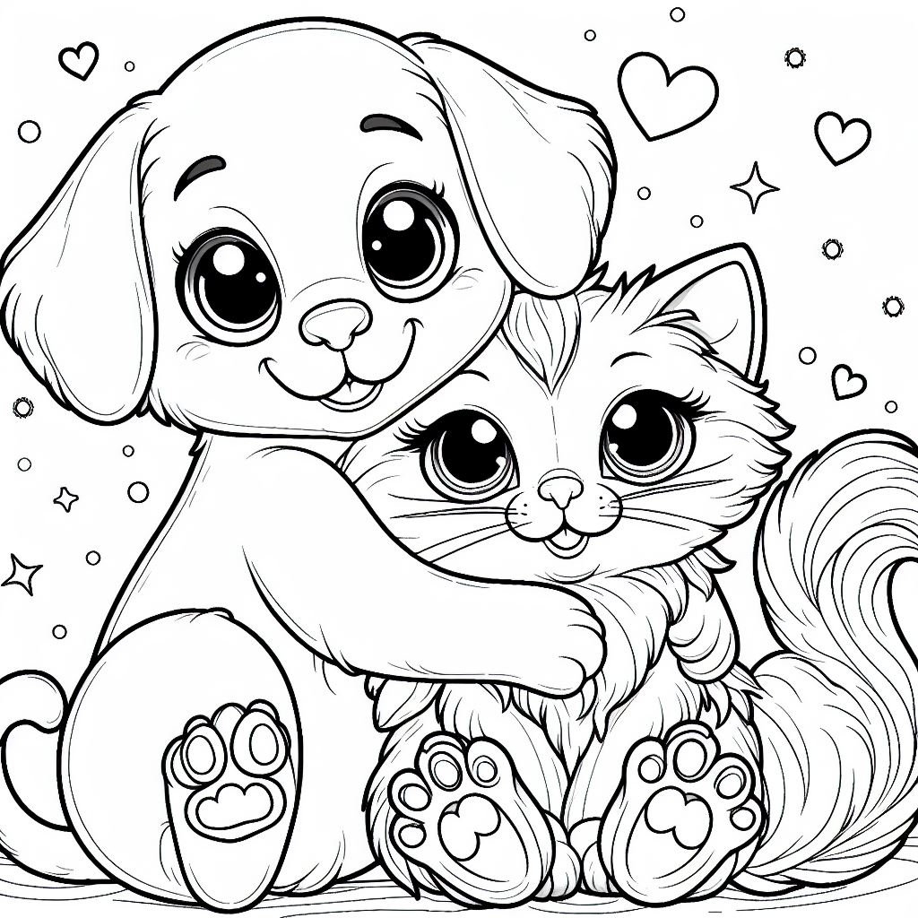 Puppies And Kittens Coloring Book 104 Pages digital Download Etsy Puppies And Kittens Coloring Book 104 Pages digital Download Etsy