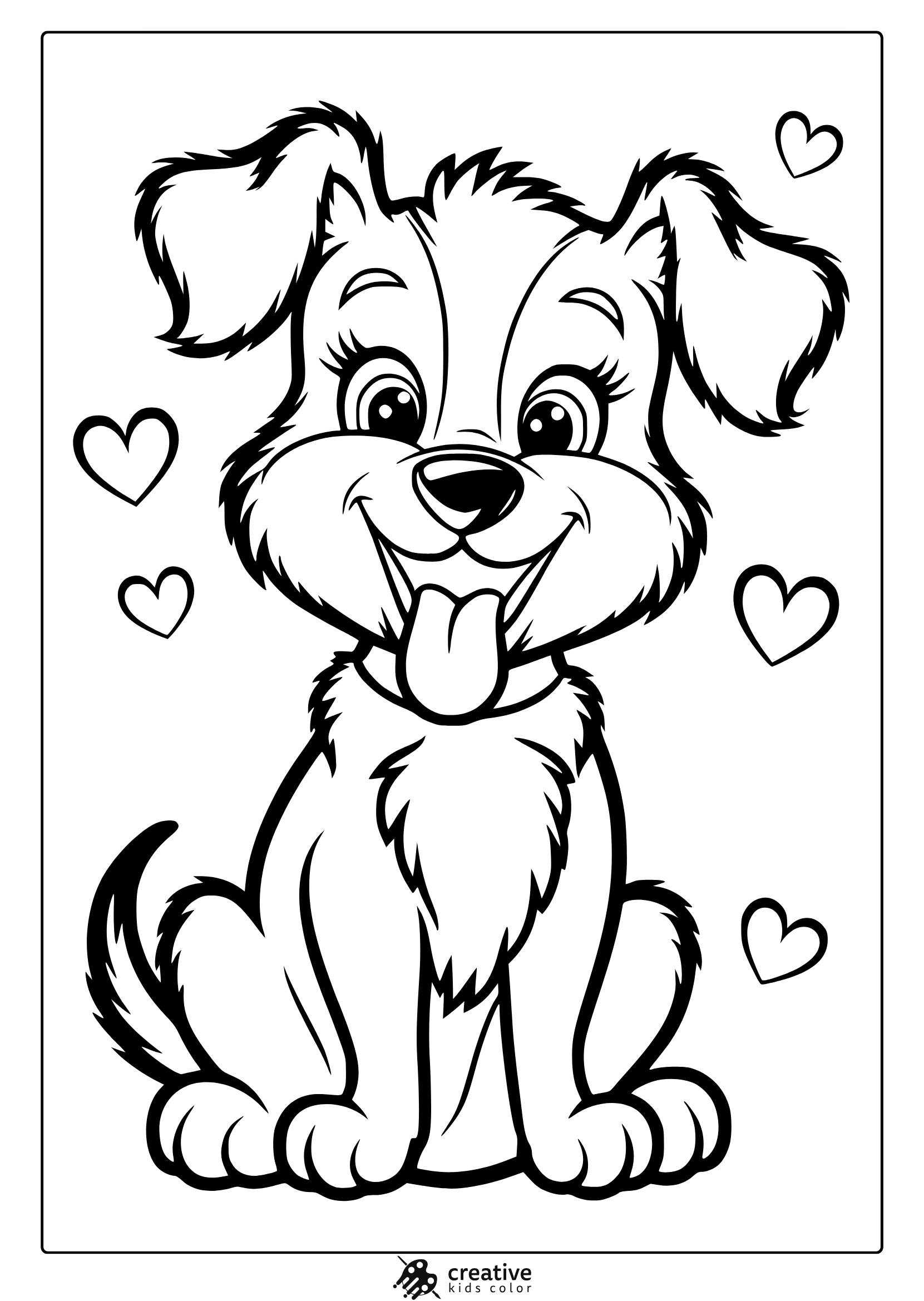 coloring pages cute puppy