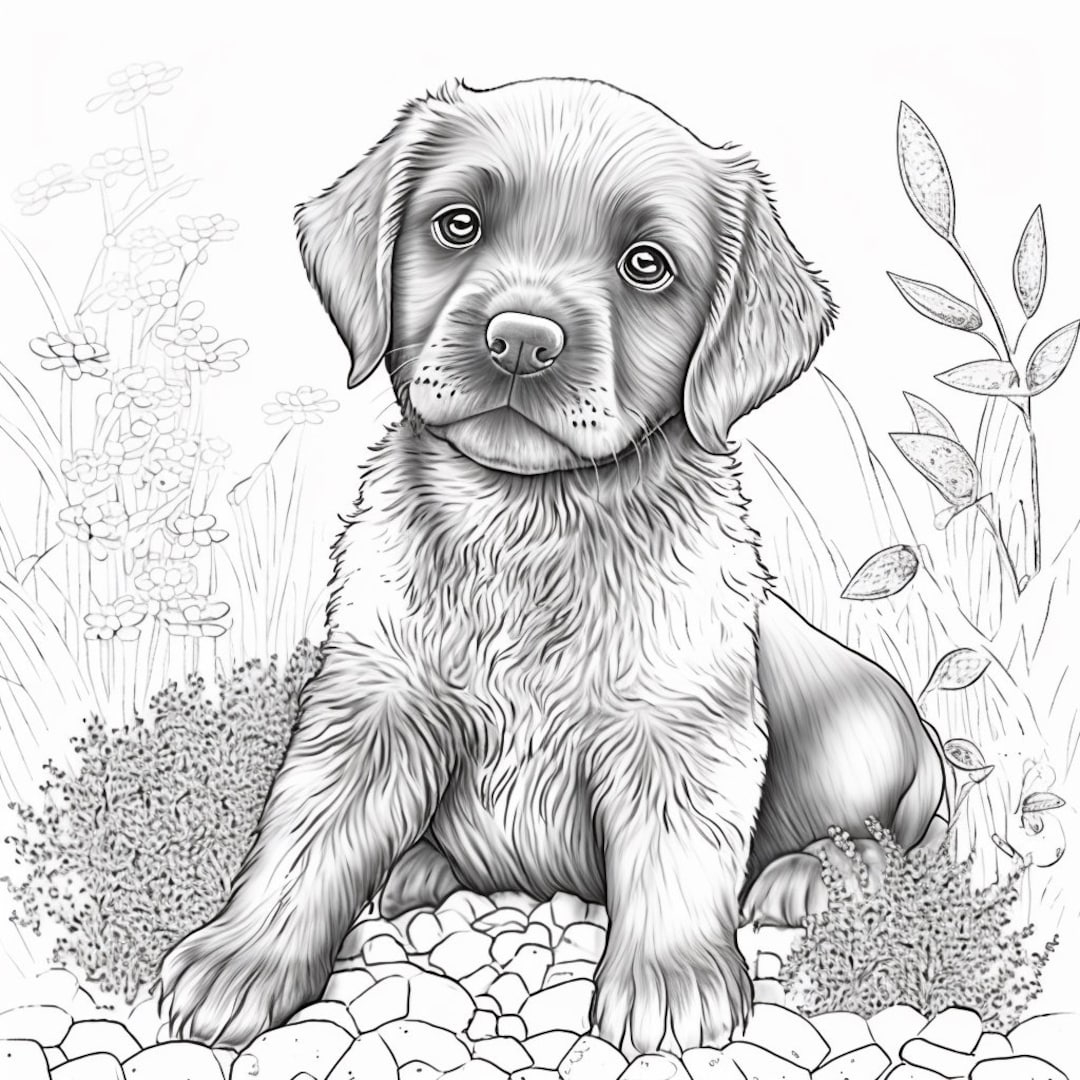 Puppy Dog Coloring Book Page Digital Download Etsy Puppy Dog Coloring Book Page Digital Download Etsy