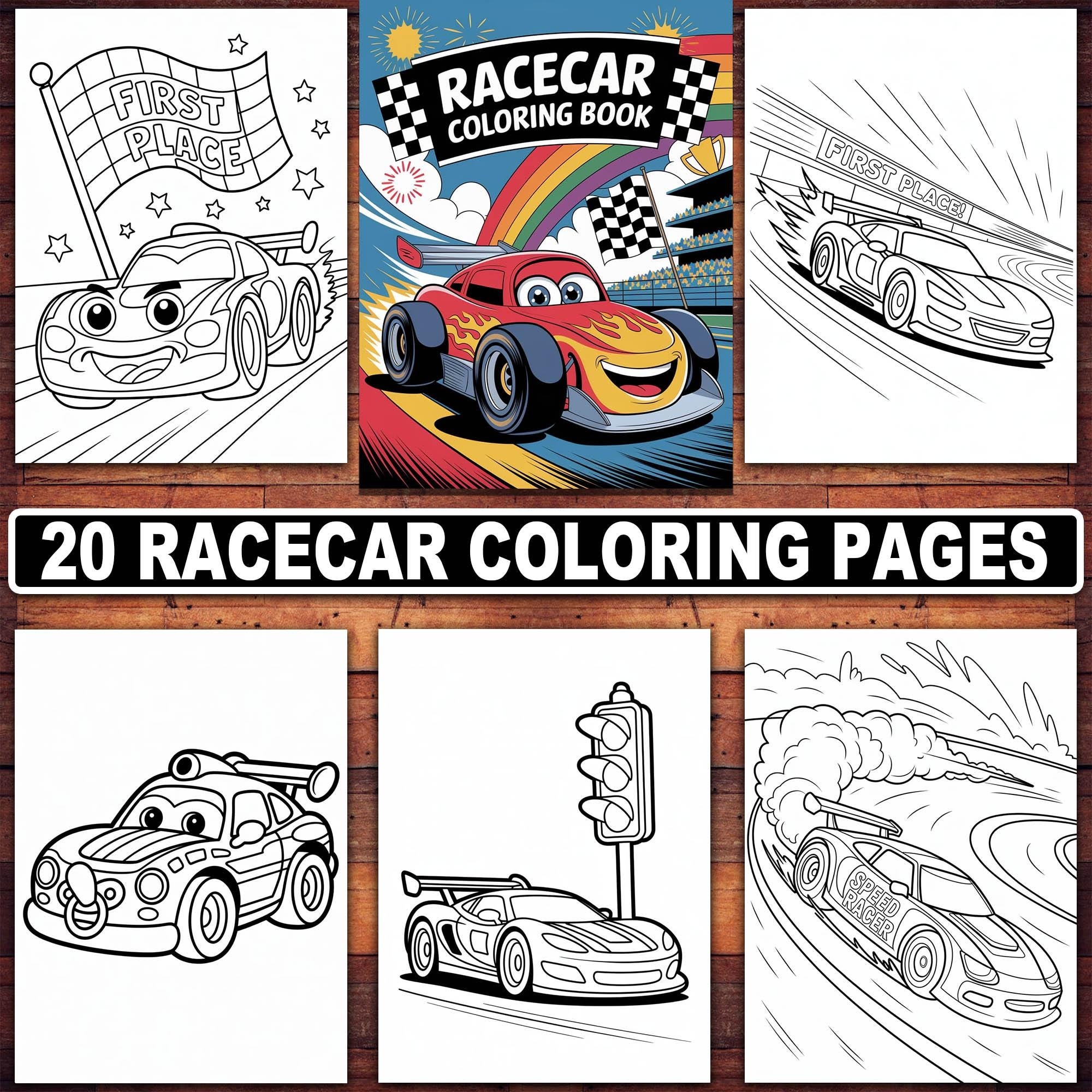 Racecar Coloring Pages Sports Cars Hot Rods digital Download Etsy Racecar Coloring Pages Sports Cars Hot Rods digital Download Etsy